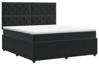 vidaXL Boxspringbed met matras, zwart, 140 x 190 cm, fluweel