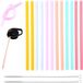 Allecto plus - Set de 12 pailles en silicone colorées pour enfants