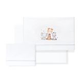 Interbaby Babybeddengoed van 100% katoen voor auto, Mozes, babymand, olifantengiraf, 3-delige set, bedlaken + dekbedovertrek + kussensloop, gemaakt in Spanje