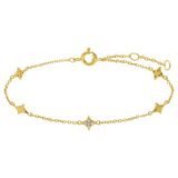Lucardi - Dames Zilveren goldplated armband voor dames - Armband - 925 Zilver - Goudkleurig - 19 cm