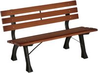 Outsunny Tuinbank - Gietijzer/Dennenhout - 120x57x70 cm - Koffiekleur