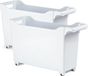 PlasticForte Trolley - Set van 6x stuks - wit - L45 x B17 x H29 cm - opberger op wieltjes