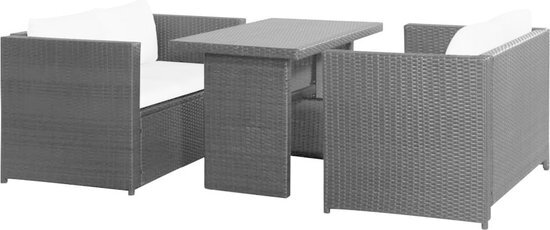 vidaXL Loungeset poly rattan zwart 11-delig