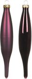 Decoris Boule de Noël Pegels - 6 pièces - Aubergine Violet - 15 cm - Verre
