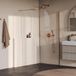 Brauer Oblivion - Inloopdouche - Helder Glas - 120 x 200 cm - met Zijwand 40 cm - incl. Glascoating - PVD Koper Geborsteld