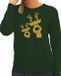 Bellatio Decorations foute kersttrui / sweater - dames - gouden rendieren - groen - glitter goud - kerstborrel kleding S