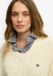 Superdry Oversized V-hals Kabeltrui Dames Natural White