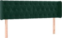 vidaXL Hoofdbord met randen 147x16x78/88 cm velours vert foncé