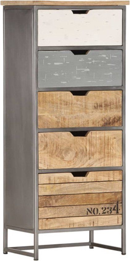 vidaXL Ladekast 45x30x105 cm Massief Mangohout