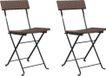 Bol Fauteuils pliants, 2 pièces, marron, en polyrotin et acier.