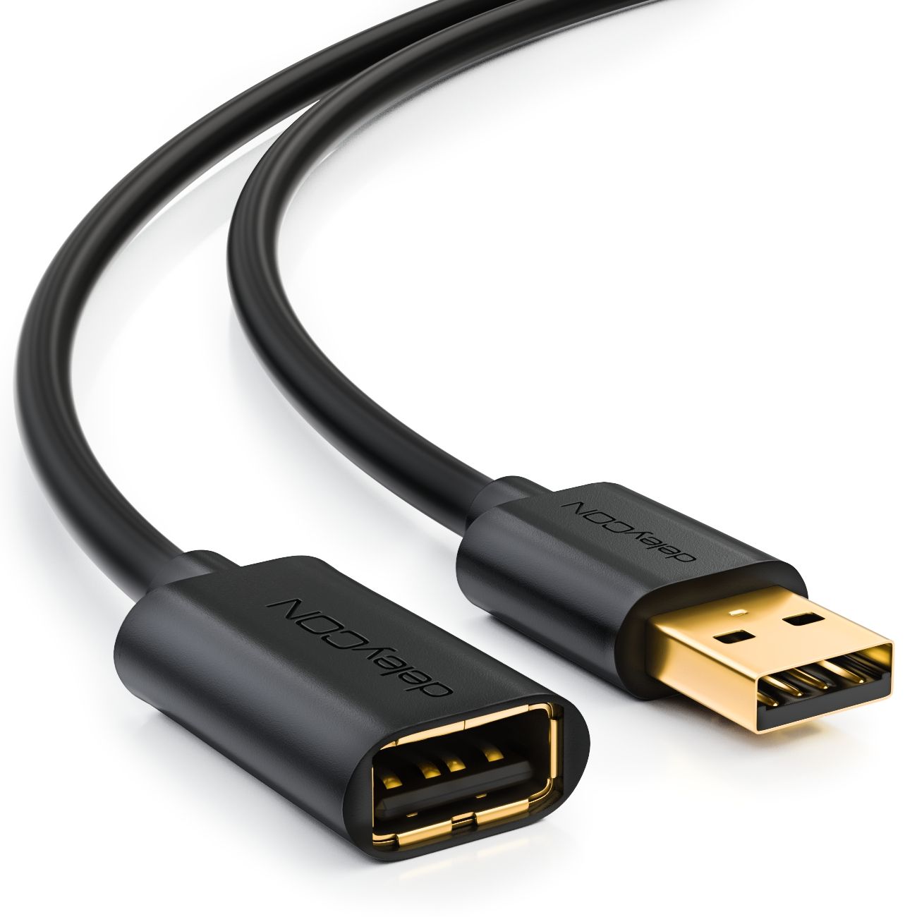 deleyCON MK715 USB-kabel - 1,5 m - Zwart