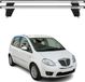Omac Barres de toit transversales en aluminium pour Lancia Musa 2004-2006 Pre-fl – Antivol – Rainure en T – Testées City Crash – Charge max 75 kg Argent