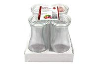 BILLIET Weck 55898W Set van 4 glazen flessen met deksel, 250 ml, transparant