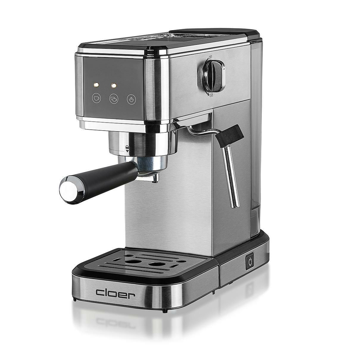 Cloer 5829 Espressomachine - Half automatisch - 1L - Zwart/RVS