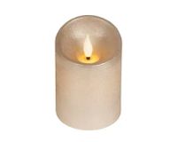 Lumineo ledkaars wave vlam 7.5x10.5cm licht grijs/warm wit