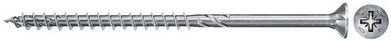 Fischer Power-Fast II FPF II CZP 6 x 180 mm BC Senkkopf met kruiskopsleuf PZ3 deeldraad galvanisch verzinkt blauw gepassiveerd - 670507 (100 stuks)