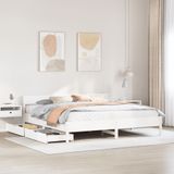 Maison Exclusive - Lit en bois massif sans matelas, blanc, 160x200 cm, en pin