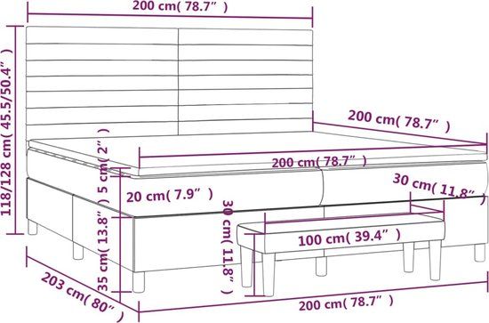 vidaXL Boxspring met matras fluweel roze 200x200 cm