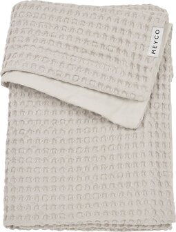 Meyco Baby Waffle Cotton Ledikant Deken - Greige - 100x150cm