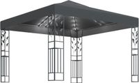 vidaXL Prieel met LED-lichtslinger 3x3 m antracietkleurig