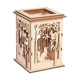 Rayher Houten tafellantaarn Bos, FSC Mix Credit, 8,5x8,5x11,7cm, 15-delig., 1Set, 64032505