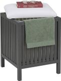 Merkloos wasmand - 38x51x38 cm - grijs-wit