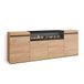 Skraut Home | Sideboard, highboard | commode, commode kast | 200x75x35cm | 4 deuren | elektrische open haard afmetingen | moderne stijl | eiken zwart