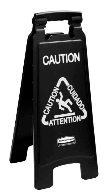 Rubbermaid Tweezijdig Waarschuwingsbord - Zwart - VB 222180