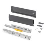 Emuca Outdoor lade Vertex Push Synchro met 3D-regeling, hoog 131mm, 40kg, diepte 400mm, Staal, Antracietgrijs