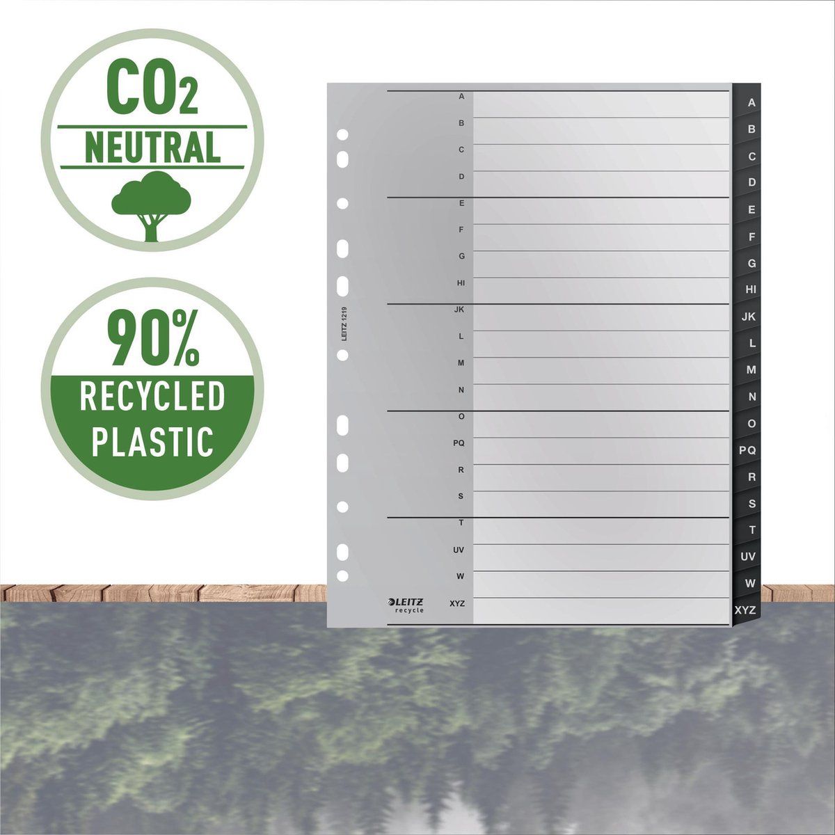 Leitz L:Indices Recycle A-Z Inter. A4 PP 20Sh