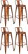CLP Tabouret de bar lot de 4 avec dossier style industriel Mason, avec dossier cuivre