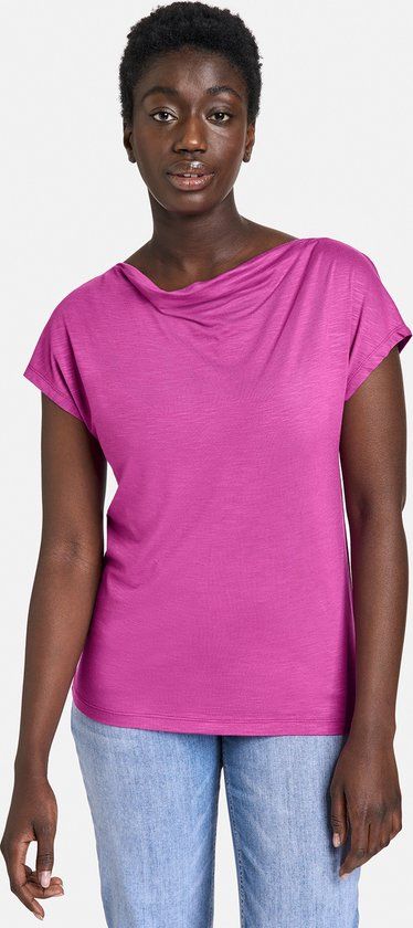 GERRY WEBER Dames T-shirt - Korte Mouw - Orchid - Maat 36 - Viscose