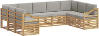 vidaXL - Bank loungeset - 9 zitplaatsen - Polyester - Wit en lichtgrijs