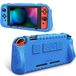 Fintie Kinderhoes compatibel met Nintendo Switch met 2 speelkaartsleuven, ultralicht, schokbestendig, beschermhoes met ergonomische handgreep, kindvriendelijke grip voor schakelaarconsole (blauw)