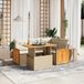 Maison Exclusive - Ensemble de meubles de jardin 5 pièces avec canapé et coussins, beige, en polyrotin