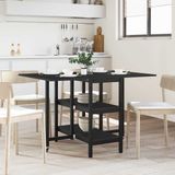 vidaXL Eettafel 122 x 80 x 76,5 cm Bewerkt hout Zwart eiken