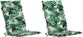 vidaXL - 2-delige hoogrugkussen GEMERT - 2 stuks - 100% Polyester - Bladpatroon