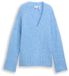 Tom Tailor - Pull en maille oversize en laine - Taille XL - bleu fjord clair chiné
