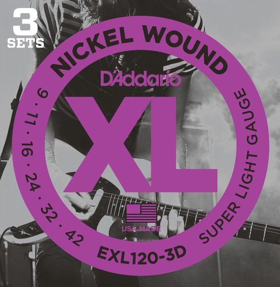 D'ADDARIO EXL120-3D snaren voor elektrische gitaar 3 sets