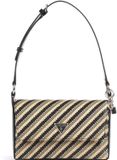GUESS Schoudertas Simona Flap Shoulder Bag Natural / Black