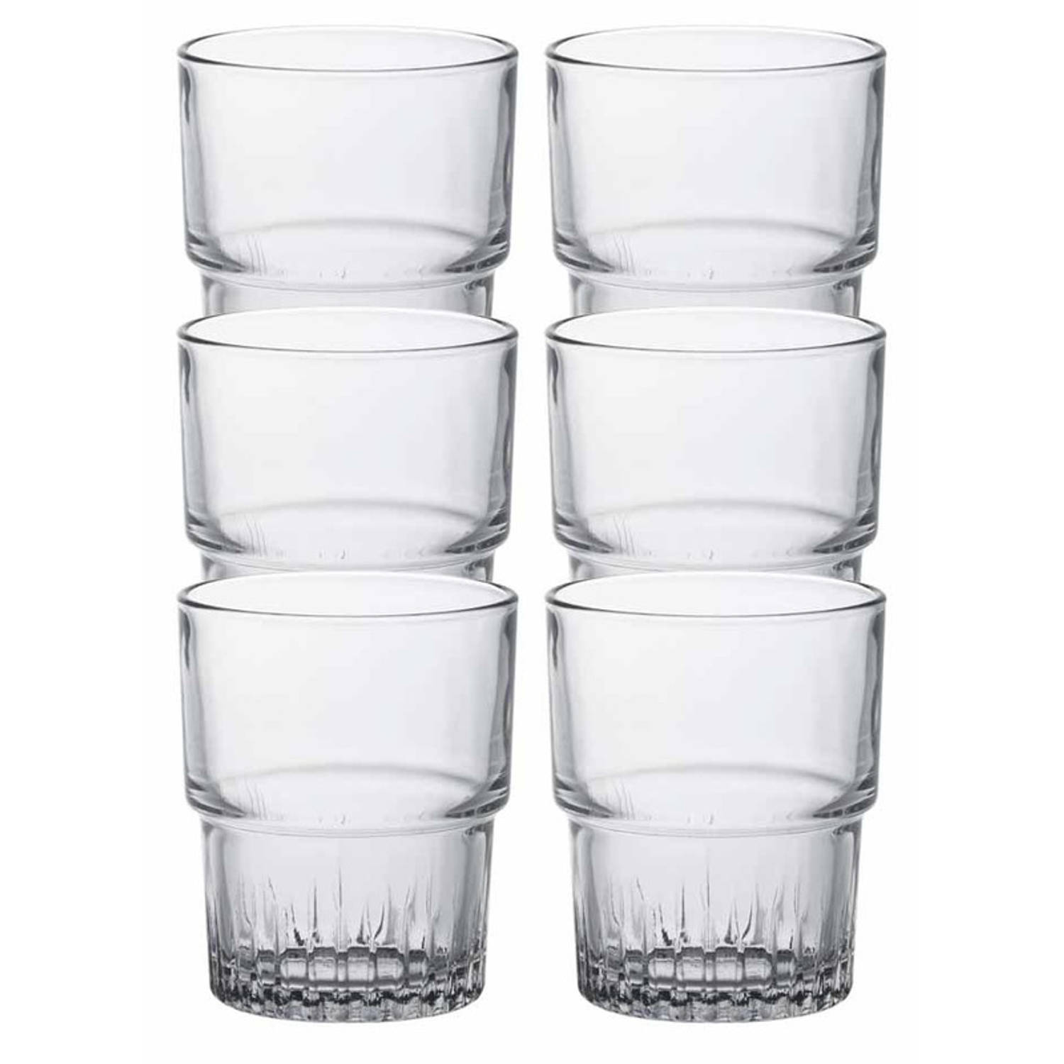 Duralex 12x koffie/espresso glazen Empilable transparant 160 ml - Whiskey glazen van glas 160 ml