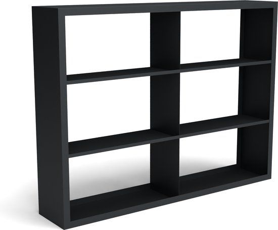 Geroba Beltza Zwarte Houtopslag Onderverdeling 6 Vakken 2000x385x1500 mm