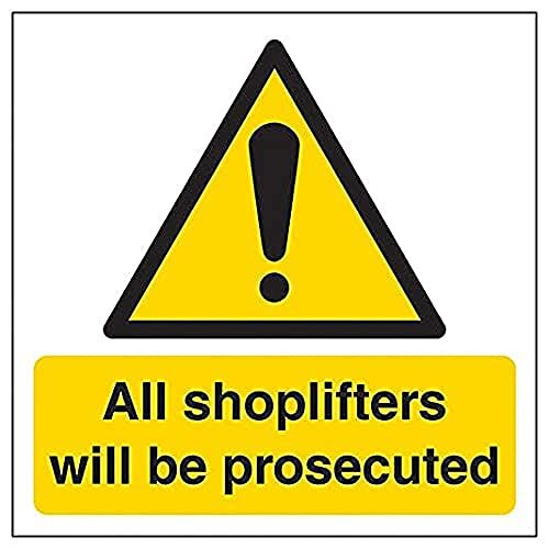 V Safety Vsafety Shoplifters worden vervolgd - 150mm x 150mm - Venstersticker
