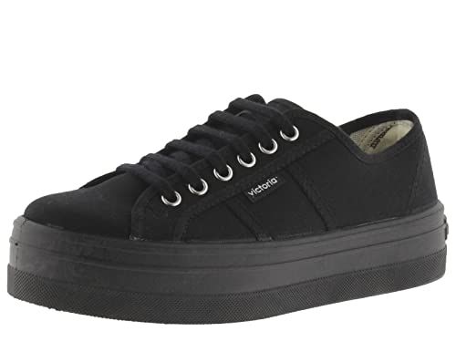 victoria Barcelona Monochrome Black Canvas & Platform NEGRO 40