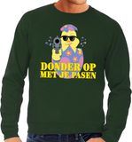 Bellatio Decorations Shoppartners Bv Fout Paas sweater groen donder op met je Pasen voor heren - Pasen trui L