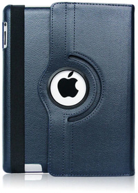 Stuff Certified Leren Vouwbare Cover voor iPad 3 - Multifunctioneel Hoesje Case Blauw