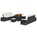 vidaXL Ensemble de banc de jardin 9 pièces 8 places noir polyrotin