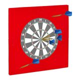 Relaxdays dartbord surround ring R6, 4-delig, 45 cm, beschermring voor darts, muurbescherming, Ø 71x71x3 cm, rood