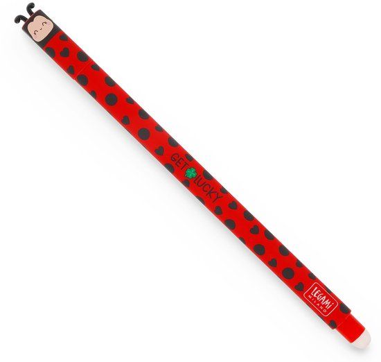 Legami - Uitwisbare Pen - Lieveheersbeestje - Inktkleur Rood - Navulbaar