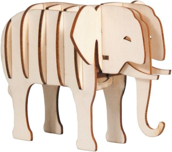 Fridolin 3D puzzel olifant van hout